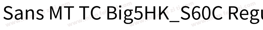 Sans MT TC Big5HK_S60C Regular字体转换